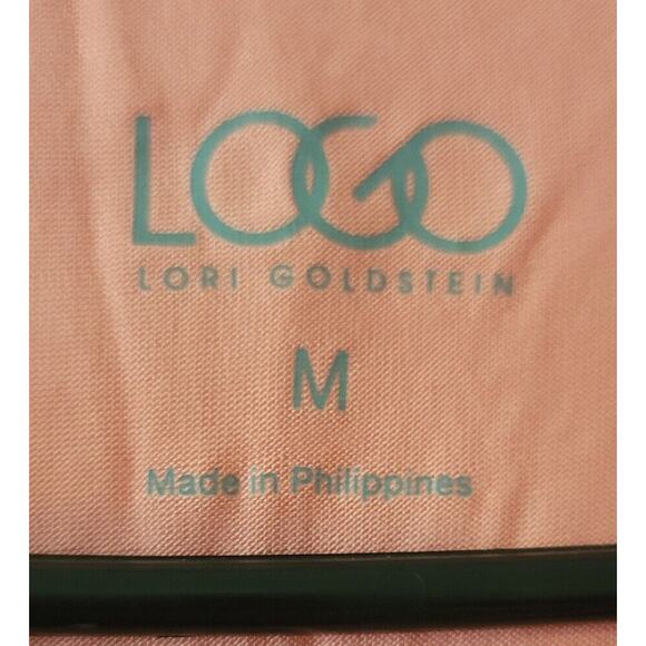 LOGO Lori Goldstein Med Two Tone Pink Gray Sleeveless Blouse Top Tank Button Up - Picture 3 of 3